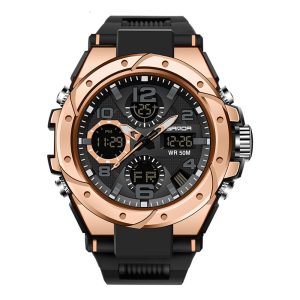 Наручний годинник Sanda 6008 Black Rose Gold img-1