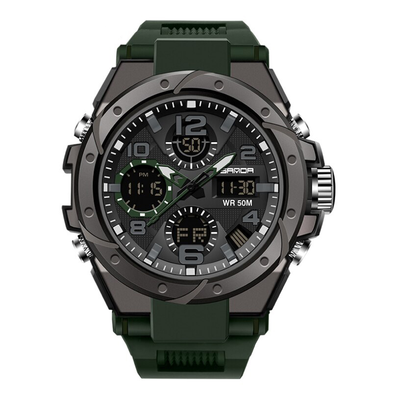 Наручний годинник Sanda 6008 Green-Black img-1