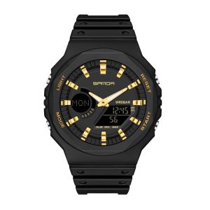 Наручний годинник Sanda 6016 Black-Gold img-1