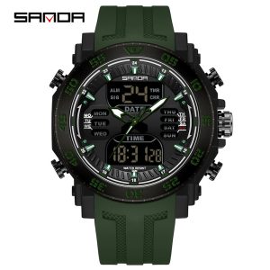 Наручний годинник Sanda 6029 Army Green-Black img-1