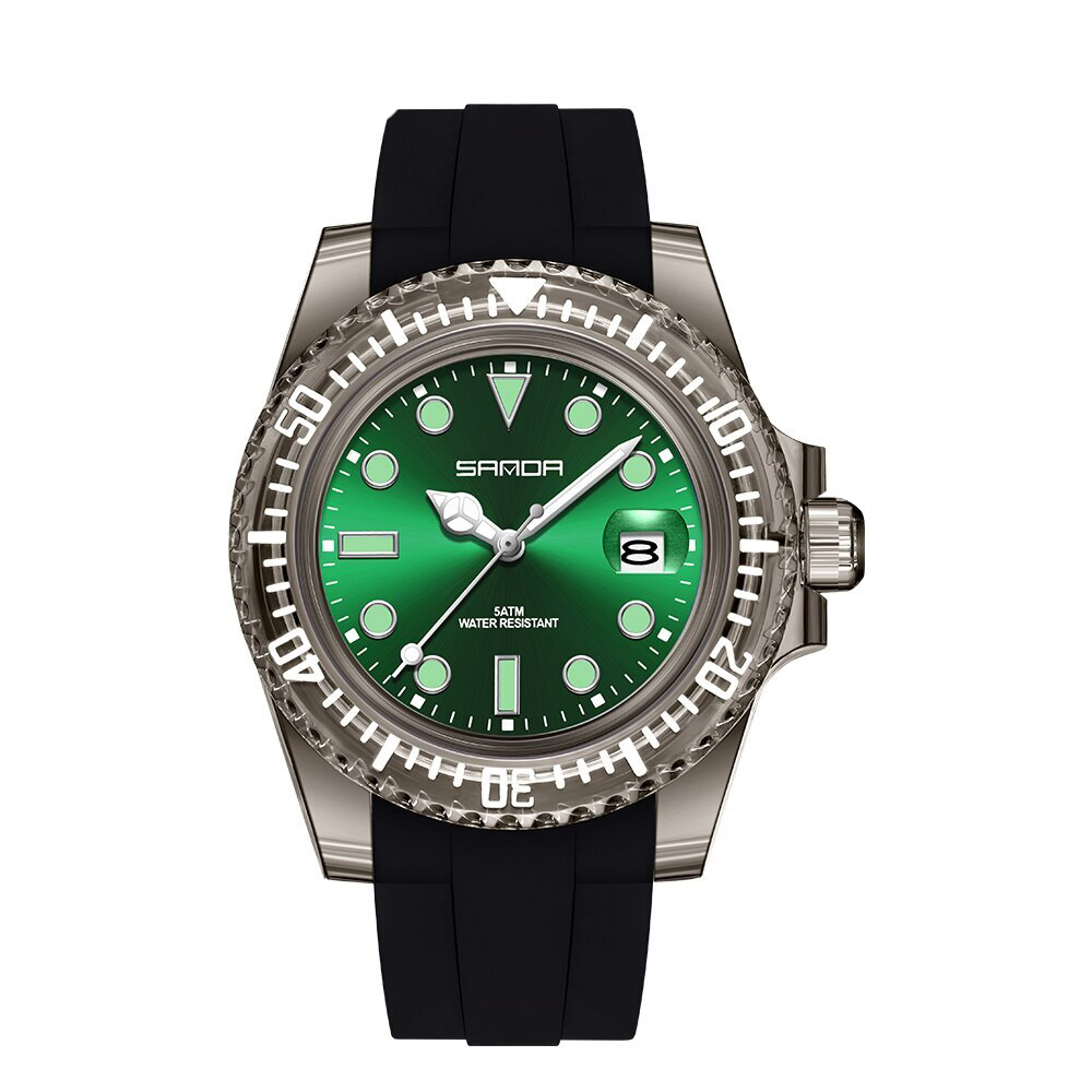 Наручний годинник Sanda 9007 Black-Green img-1