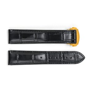 Наручний годинник Шкіряний ремінець 3002 Black-Gold 22 мм. img-1