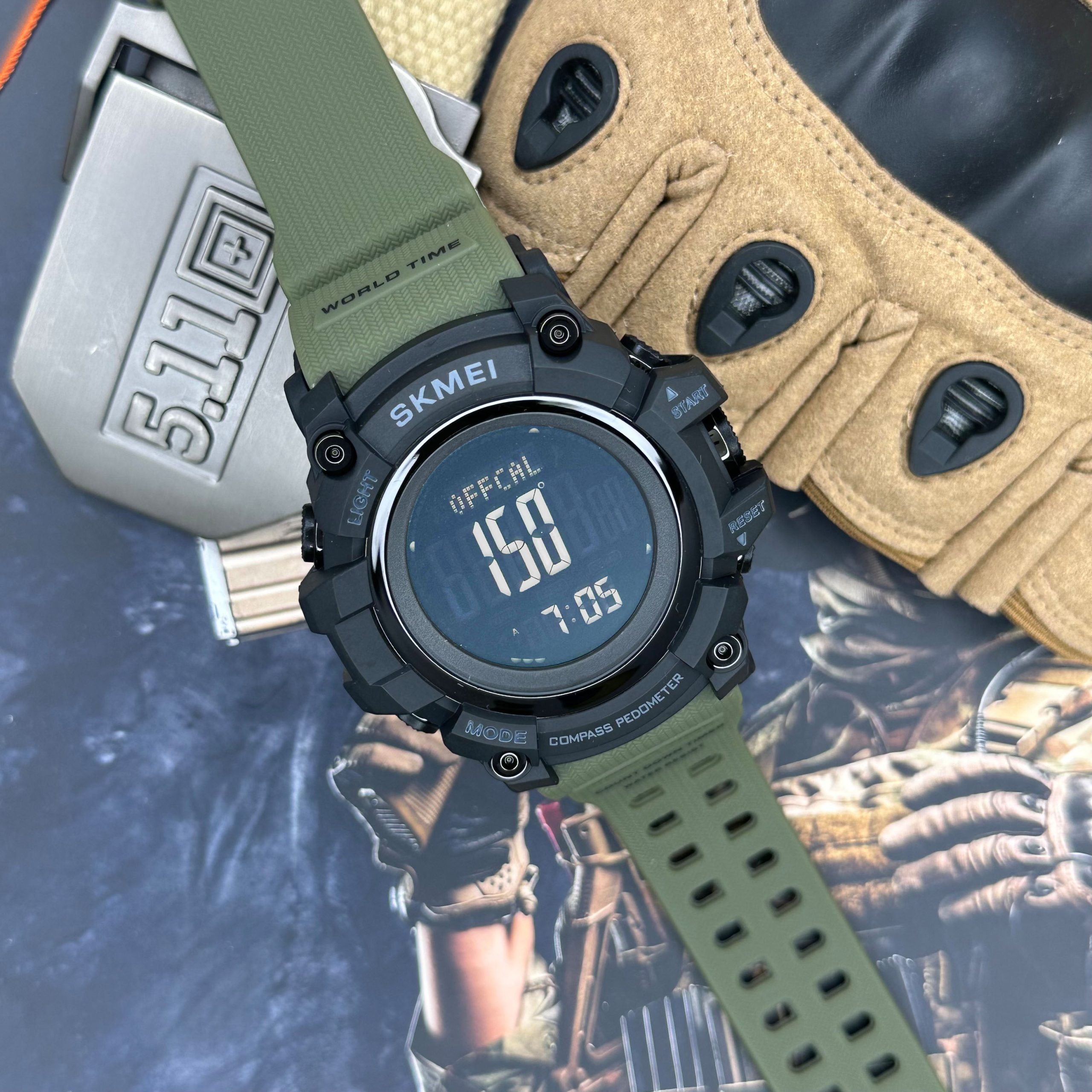 Skmei 1356AG Army Green + Compass - Зображення 11