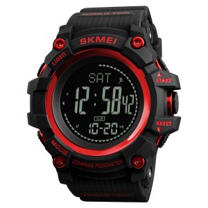 Наручний годинник Skmei 1356RD Black-Red + Compass SALE img-1