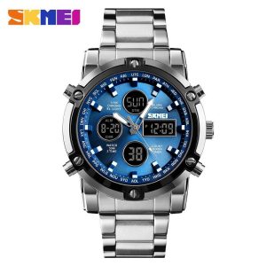 Наручний годинник Skmei 1389BU Silver-Black-Blue img-1