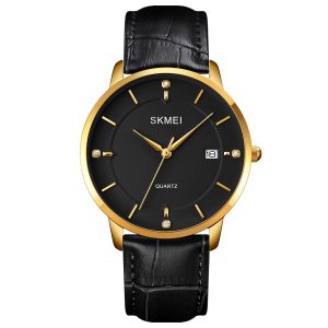 Наручний годинник Skmei 1801LGDBK Gold-Black Leather img-1