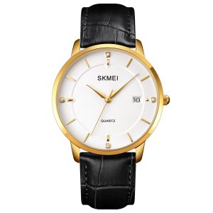 Наручний годинник Skmei 1801LGDWT Gold-White Leather img-1