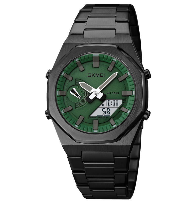 Наручний годинник Skmei 1816BKGNWT Black-Green-White img-1