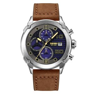 Наручний годинник Skmei 2051SIBN Silver-Brown img-1