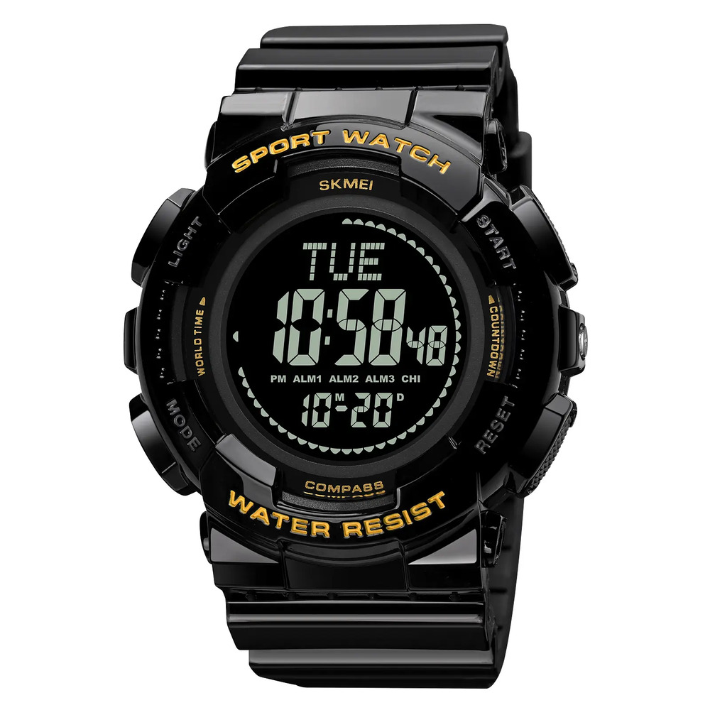 Наручний годинник Skmei 2077BKGD Black Gold+Compass img-1