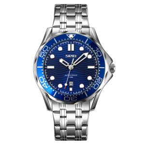 Наручний годинник Skmei 9276SSIBU Silver-Blue Steel Strap img-1