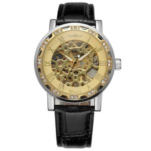 Наручний годинник Winner 8012 Diamonds Automatic Black-Silver-Gold img-1