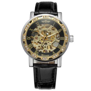 Наручний годинник Winner 8012 Diamonds Automatic Black-Silver-Gold-Black img-1