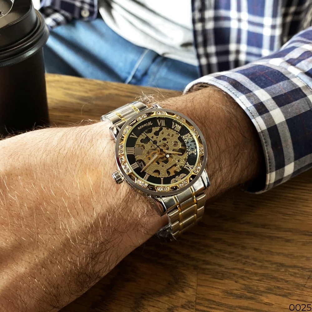 Winner 8012 Diamonds Automatic Silver-Black-Gold - Зображення 8