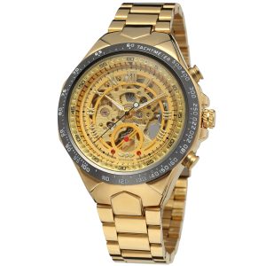 Наручний годинник Winner 8067 Gold-Black-Gold Red Cristal img-1