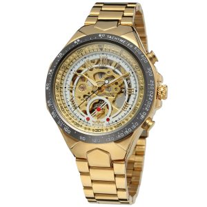 Наручний годинник Winner 8067 Gold-Black-White Red Cristal img-1